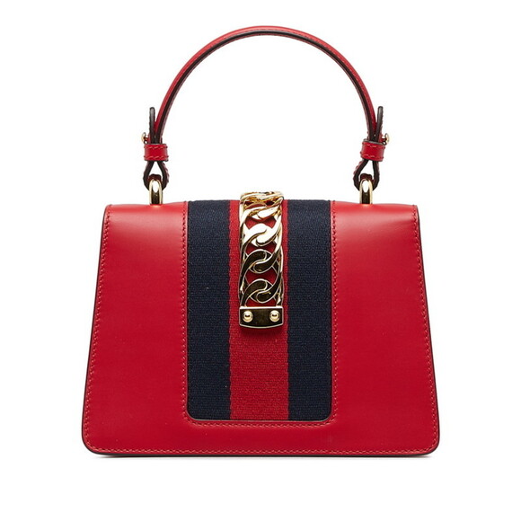 GUCCI Red Leather Shoulder Bag - Picture 4 of 10